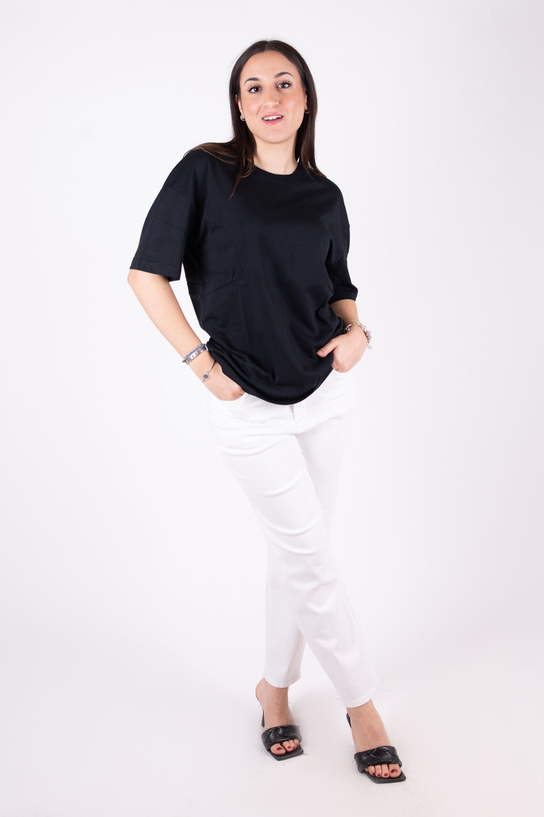 Fracomina pantalone tela stretch Modello Vera Mom Fit FP24SVD005W61501 278 Fracomina Jeans 