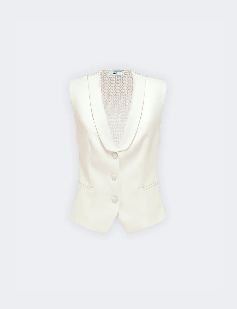 Ji Jil Gilet Monopetto rete sul retro JPE24GL0350CP0044 0001 Ji Jil 