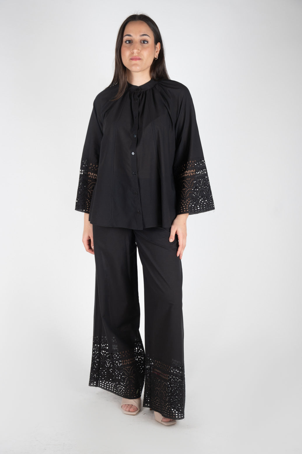 Ji Jil Pantalone palazzo pizzo San Gallo JPE24PA2360PP0085 0002 Ji Jil 