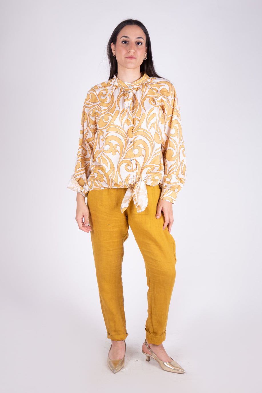 Le Streghe Pantalone sigaretta lino P24RU218N 21 Le streghe 