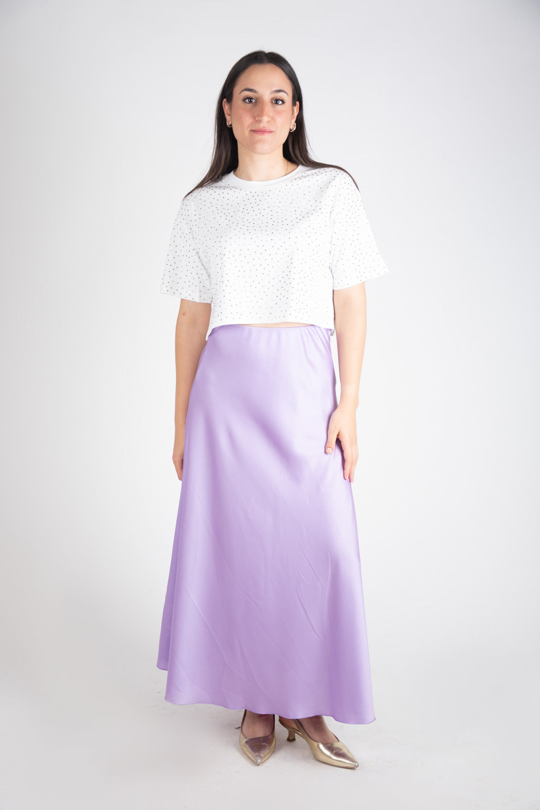 Lumina T-Shirt crop strass L8586 01 LUMINA 