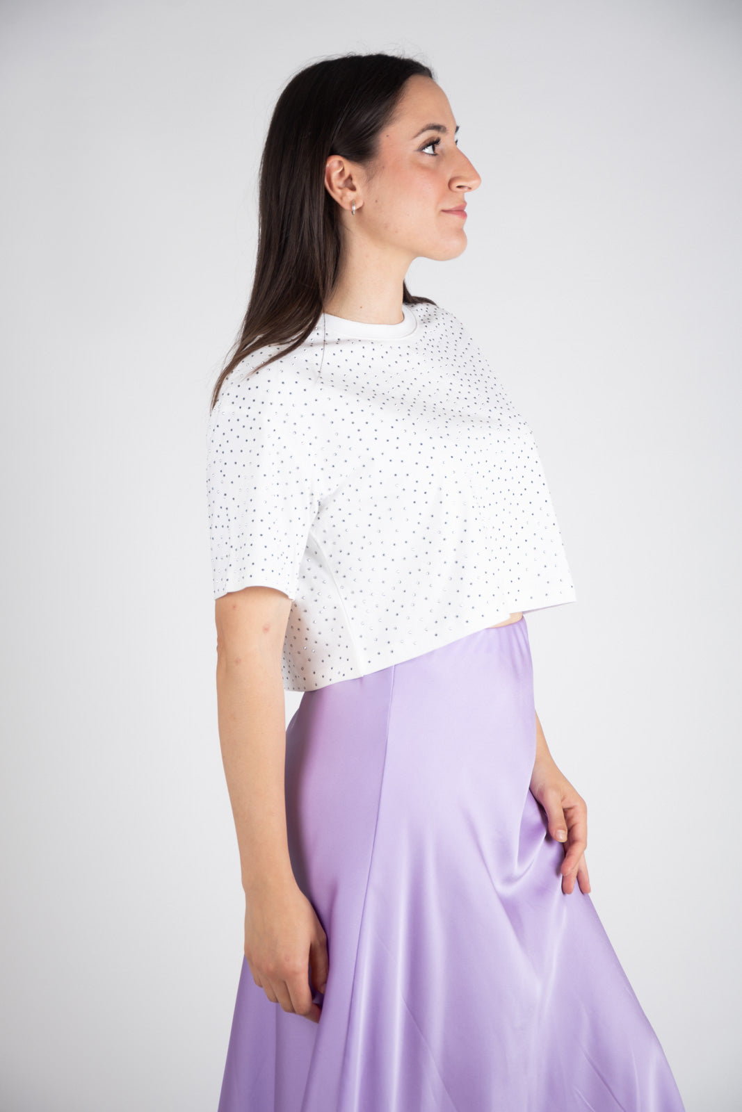 Lumina T-Shirt crop strass L8586 01 LUMINA 