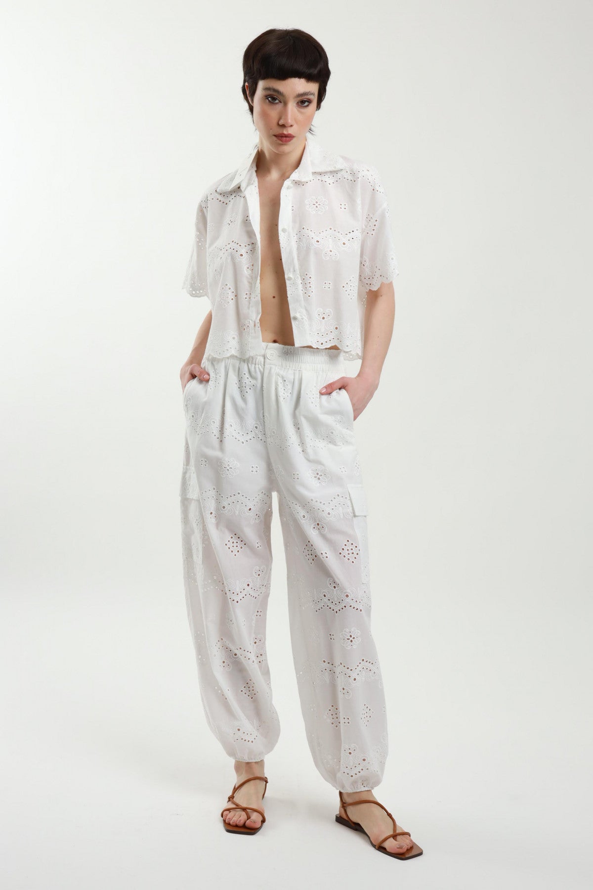 Susymix Pantalone cargo in pizzo Sangallo SM00471 01 Susy Mix 