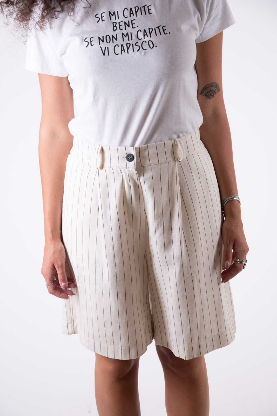 Susy Mix Bermuda in lino gessato SM1169H 02 Susy Mix 