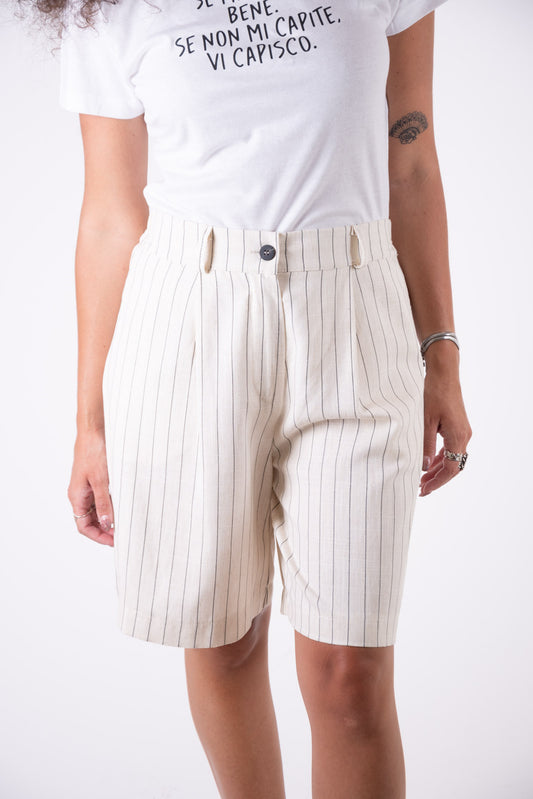 Susy Mix Bermuda in lino gessato SM1169H 02 Susy Mix 