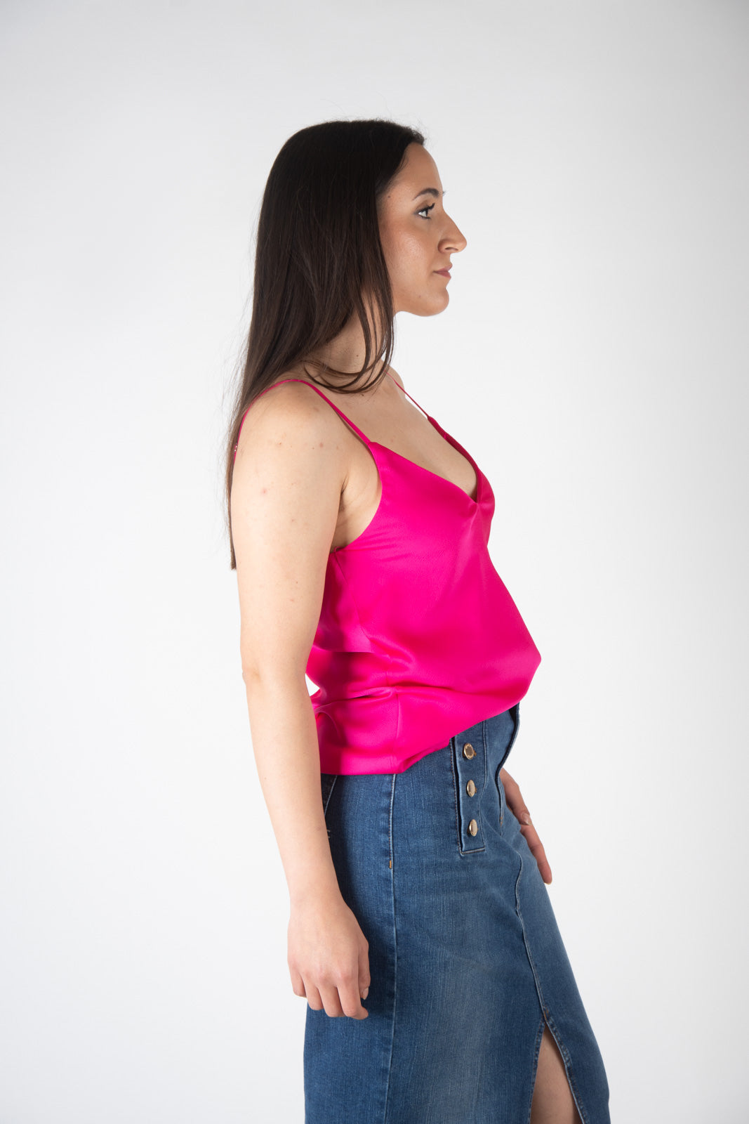 Vicolo Top in raso unito svasato TB0408 02 Vicolo 