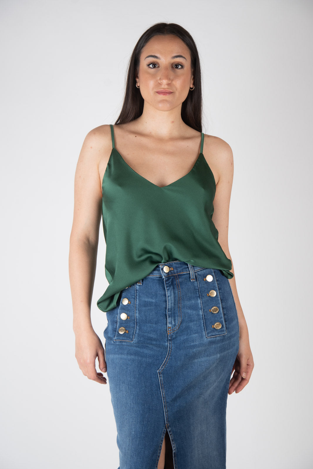 Vicolo Top in raso unito svasato TB0408 05 Vicolo 