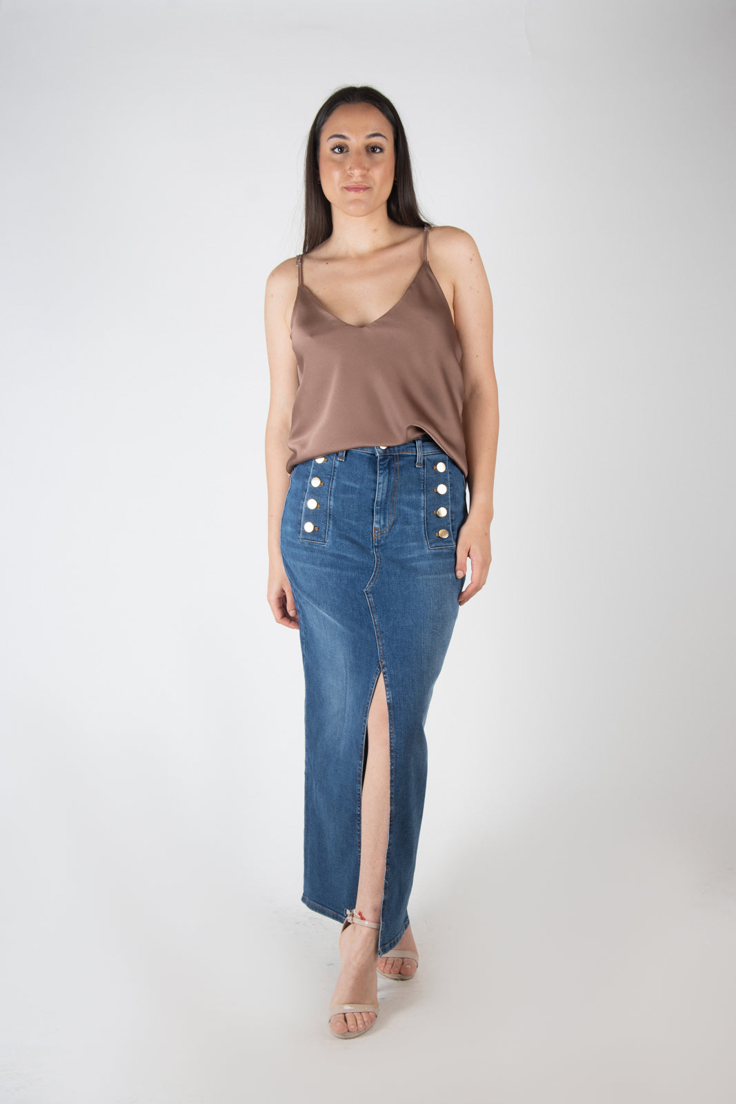 Vicolo Top in raso unito svasato TB0408 06 Vicolo 