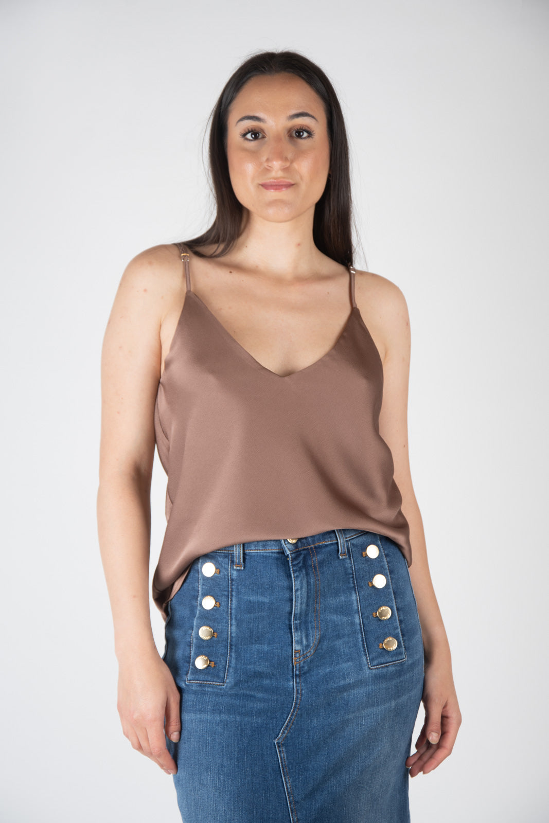Vicolo Top in raso unito svasato TB0408 06 Vicolo 