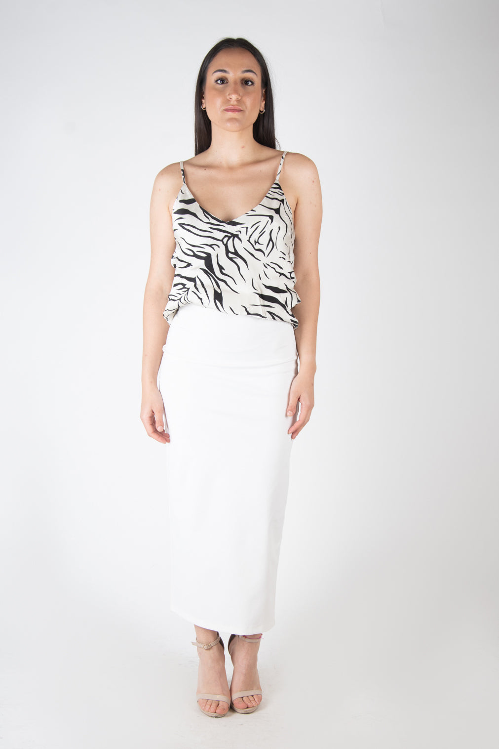 Vicolo Top in raso fantasia zebra TB1566 01 Vicolo 