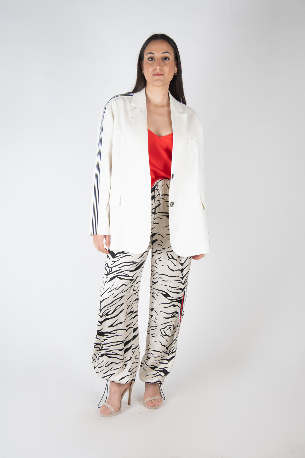 Vicolo Pantalone zebra bande laterali TB1640 01 Vicolo 