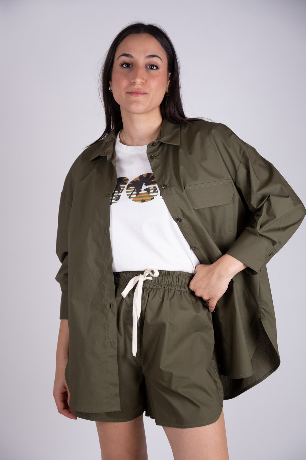 Vicolo Camicia oversize unito TB2251 02 Vicolo 
