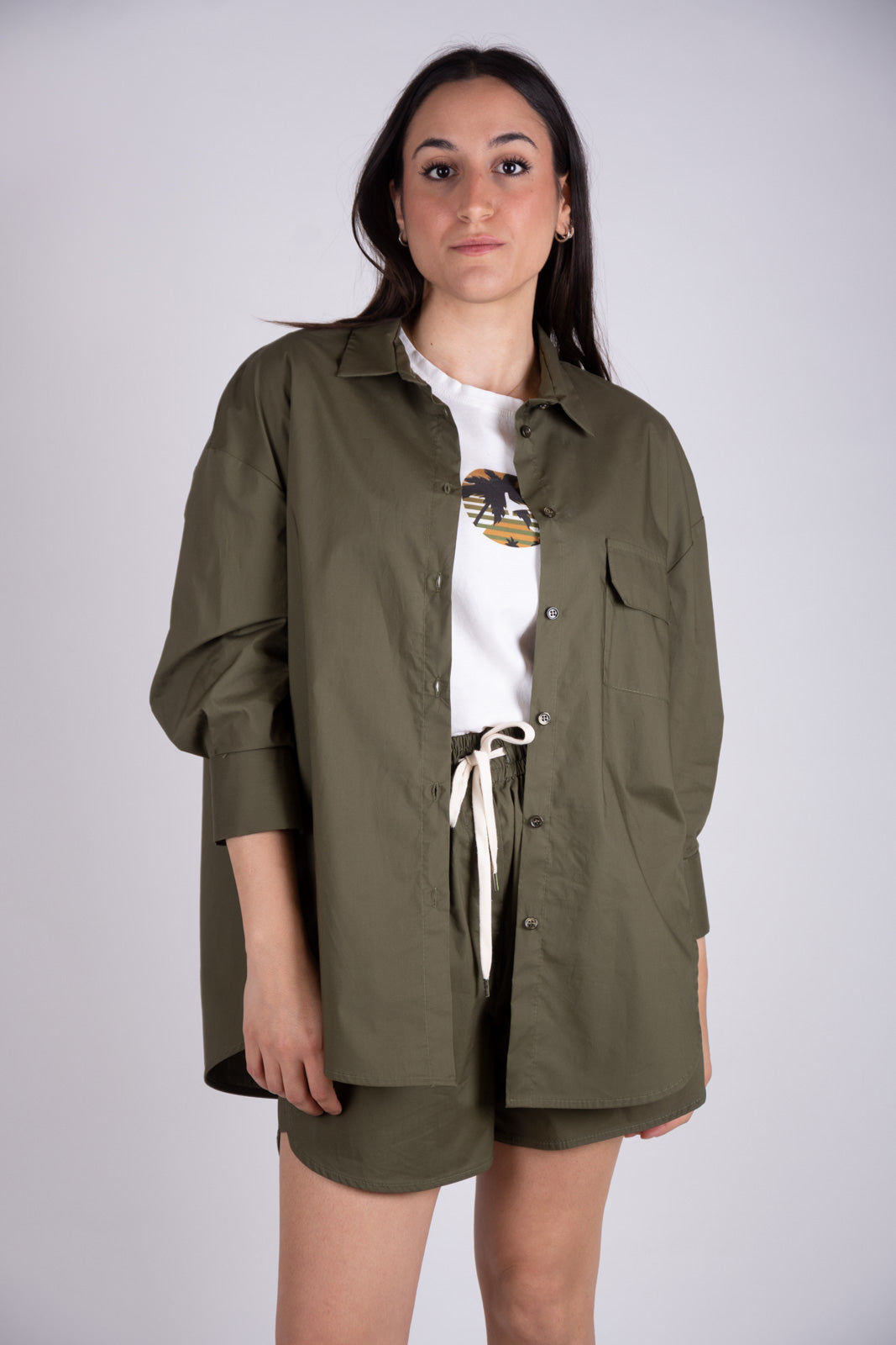 Vicolo Camicia oversize unito TB2251 02 Vicolo 