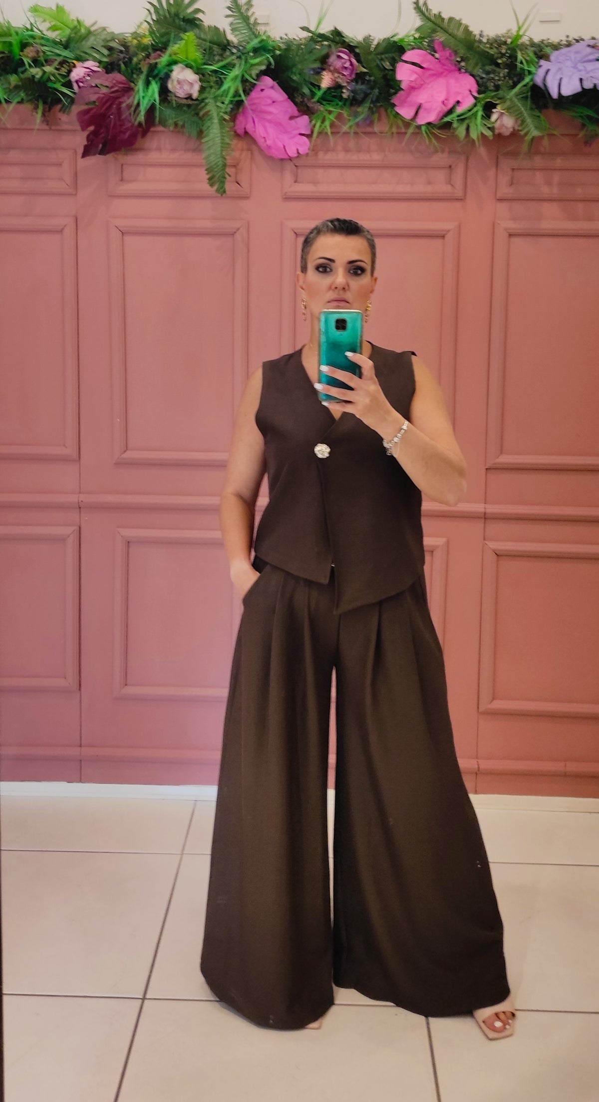 Chili Coordinato Gilet con pantalone a palazzo 2797 + 190115 02 Chili 