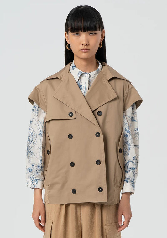 Fracomina Trench corto smanicato FJ25SC7001W40101 050 Fracomina Easy chic 
