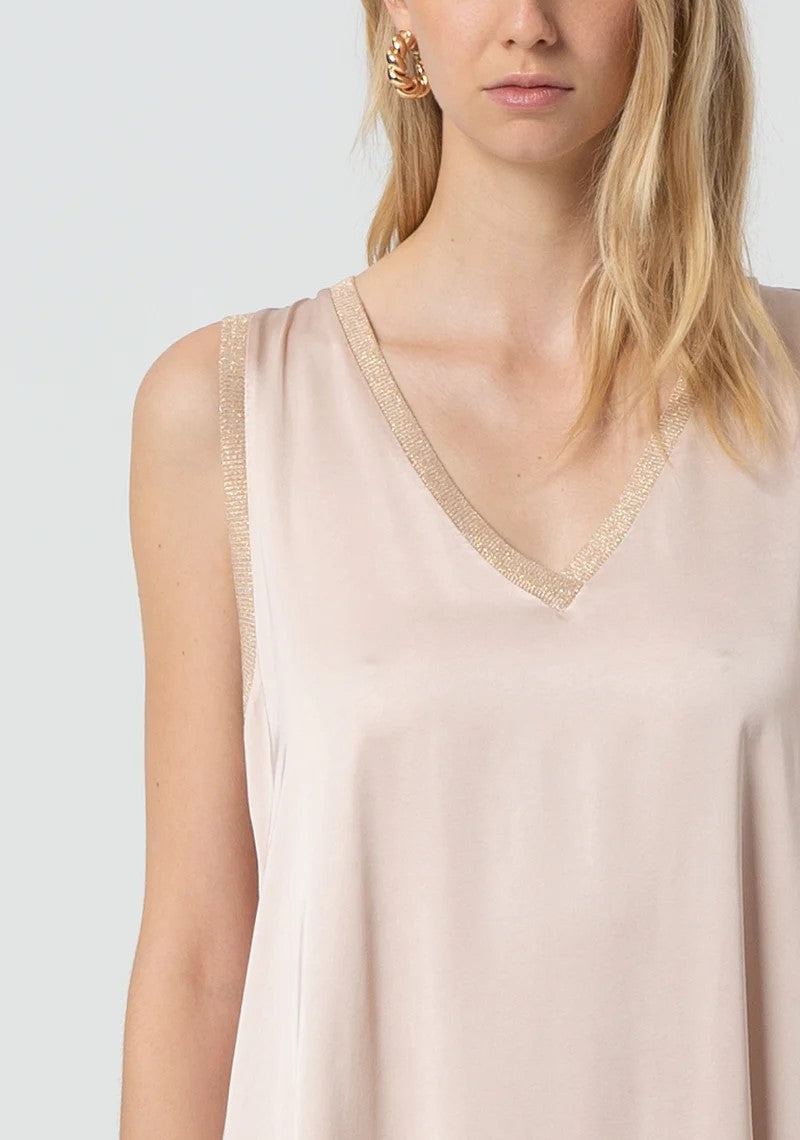Fracomina Abito in satin scolloa V smanicato FJ25SD3002W45101 E06 Fracomina Easy chic 