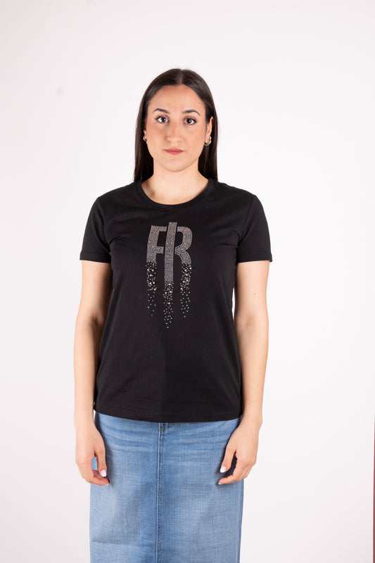 Fracomina T-Shirt basic logo un strass FP25ST3004J401N5 053 Fracomina Jeans 