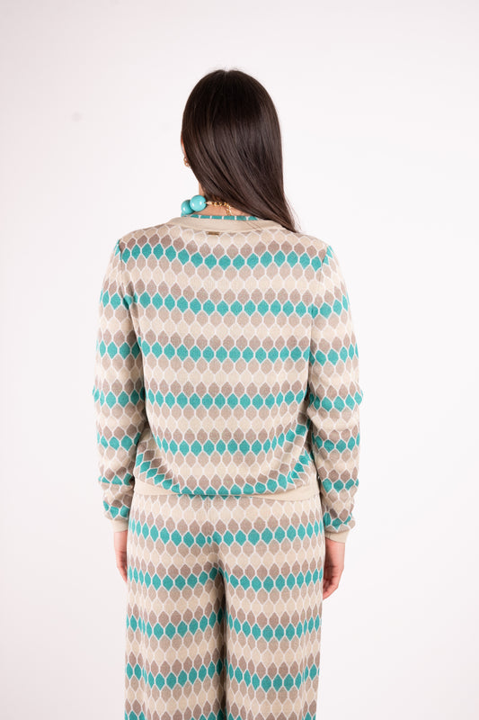 Fracomina Cardigan lurex Jacquard geometrico FS25ST8006K414F8 210 Fracomina Main 