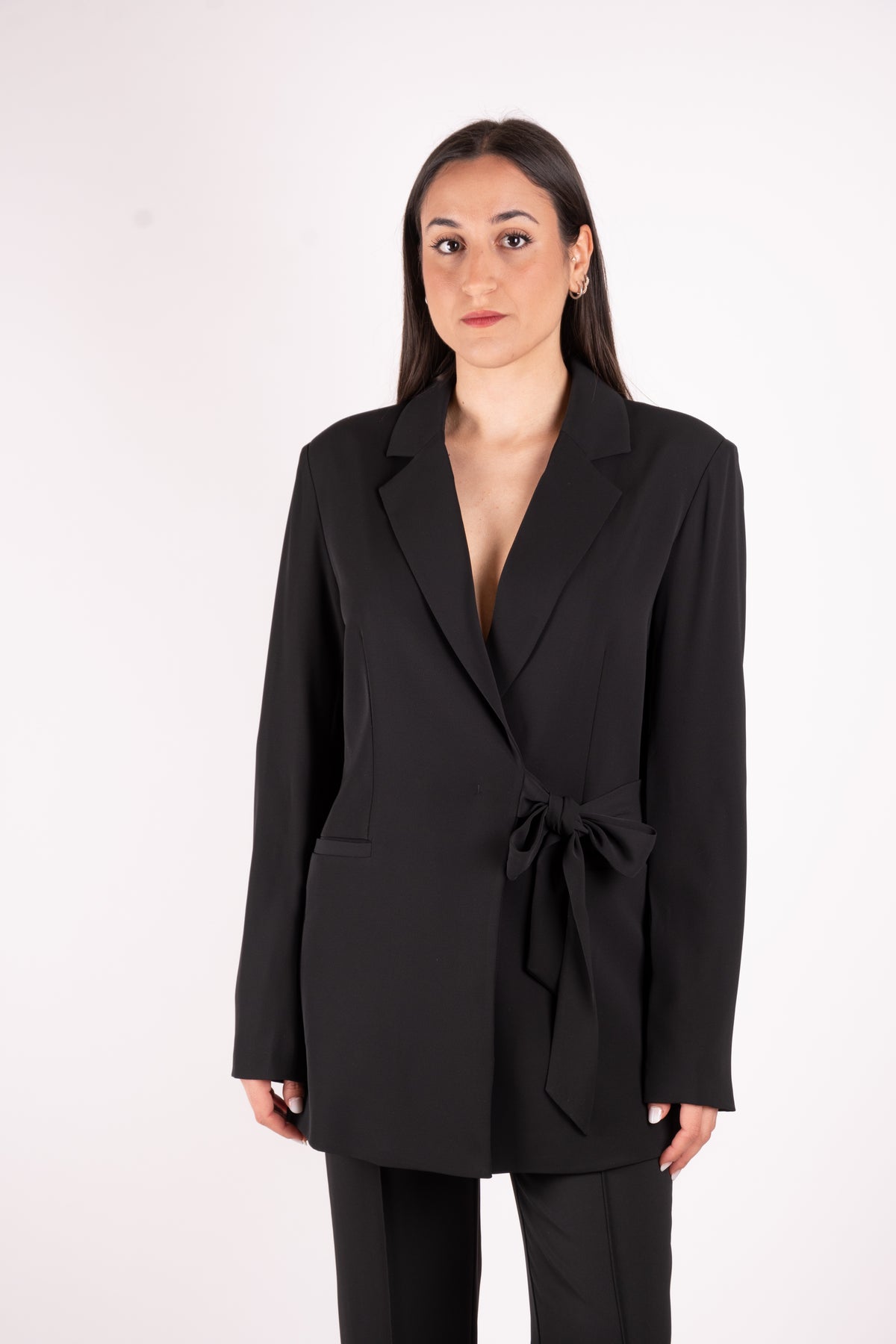 Fracomina Blazer lungo con fiocco FR25SJ3002W43601 053 Fracomina Preview 