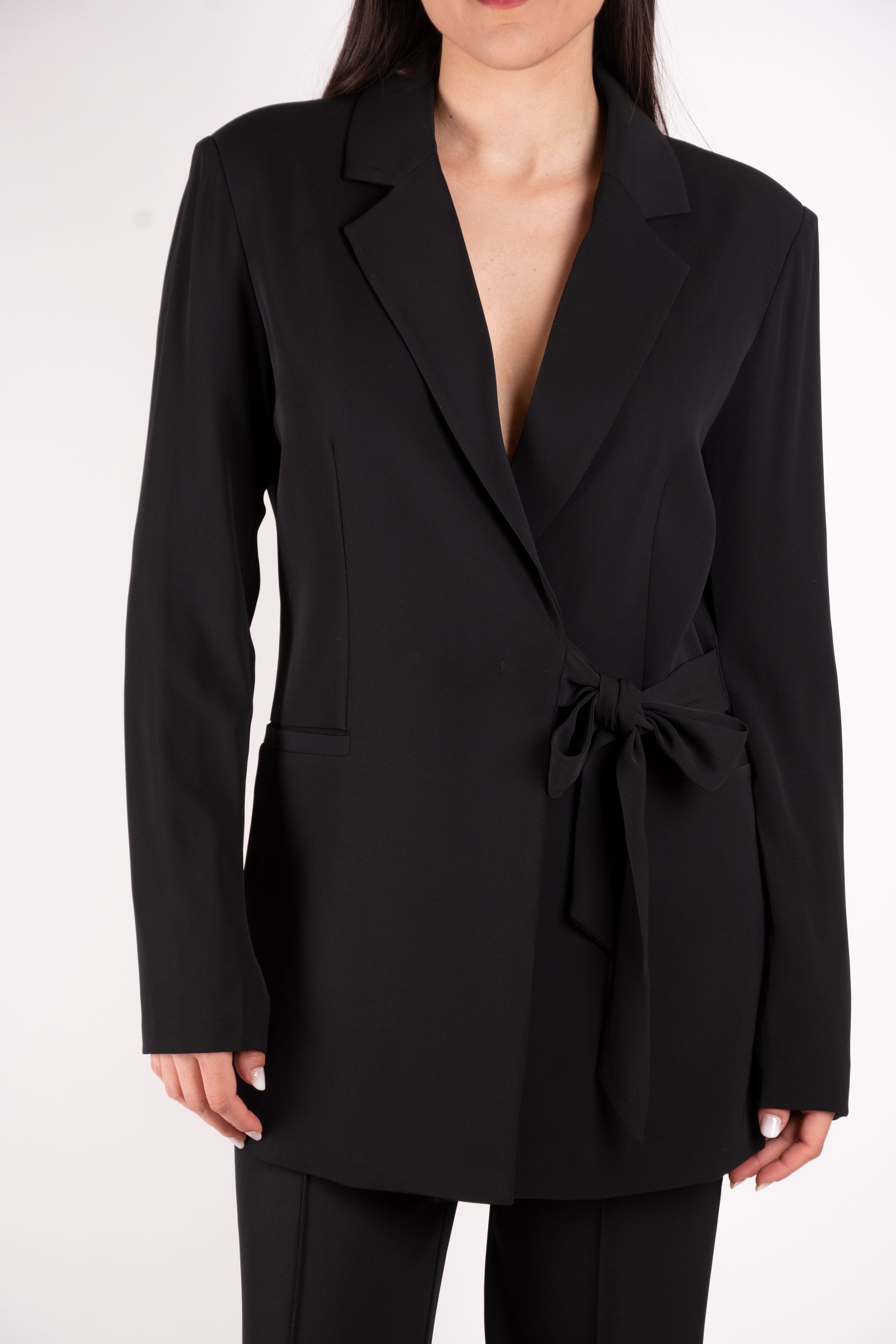 Fracomina Blazer lungo con fiocco FR25SJ3002W43601 053 Fracomina Preview 