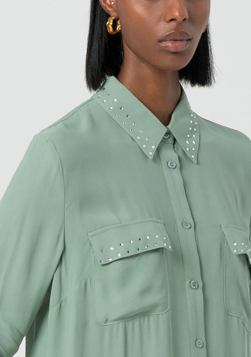 Fracomina Camicia Over cristalli FR25ST6014W42801 247 Fracomina Preview 
