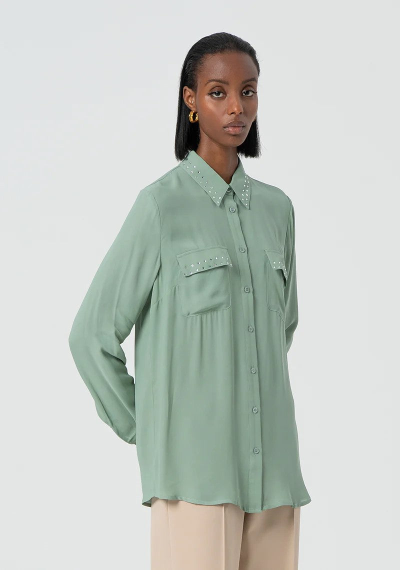 Fracomina Camicia Over cristalli FR25ST6014W42801 247 Fracomina Preview 