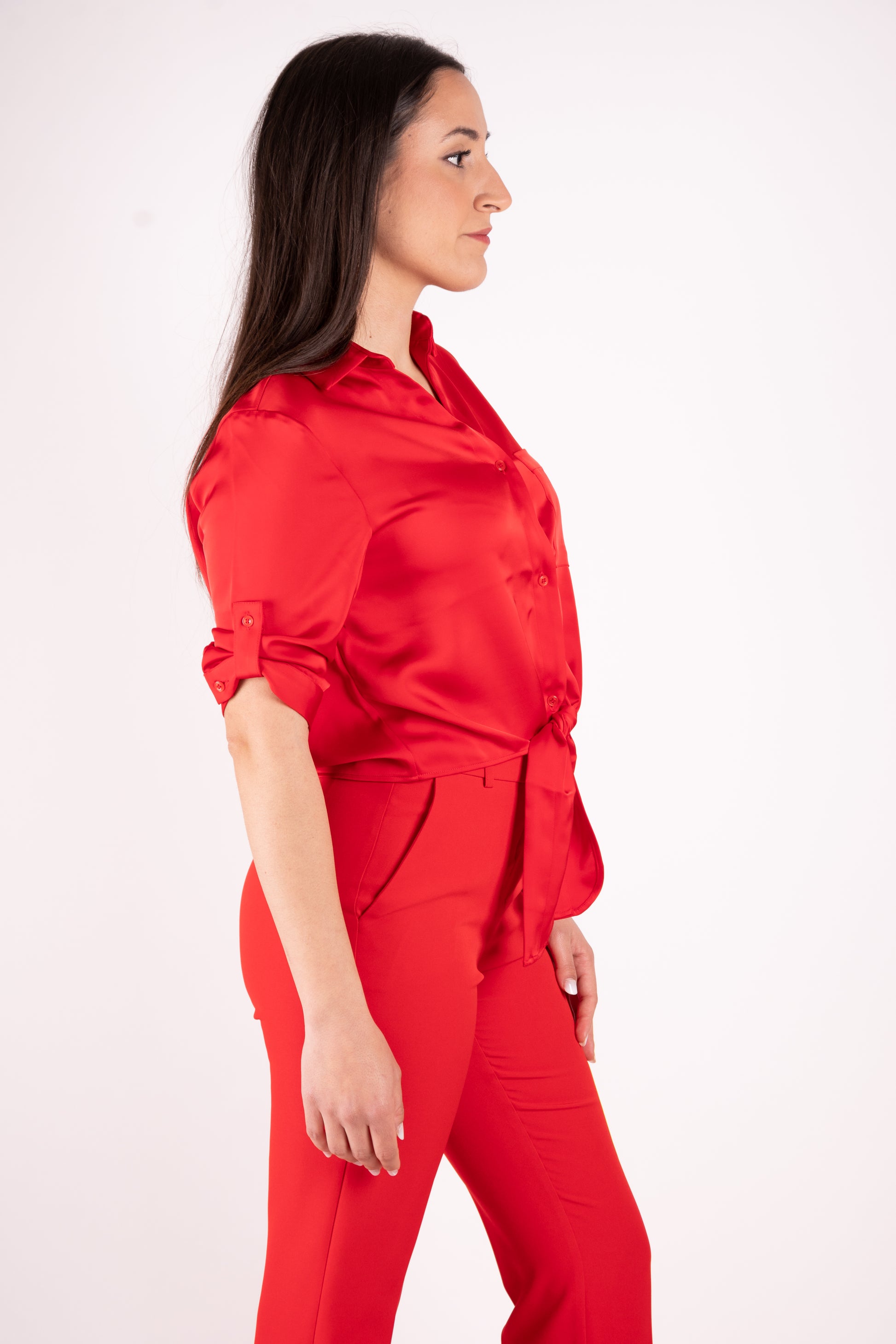 Fracomina Camicia cropped in raso FR25ST6017W73301 234 Fracomina Preview 