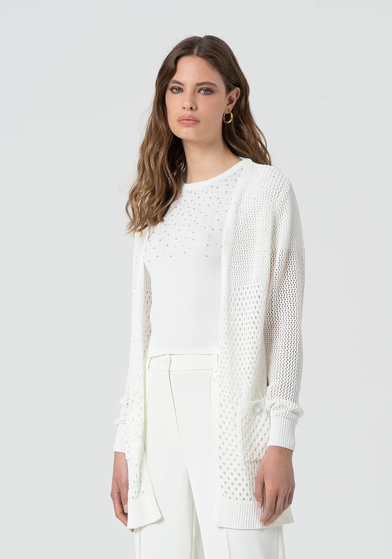 Fracomina Cardigan lungo traforato FR25ST8018K41601 108 Fracomina Preview 