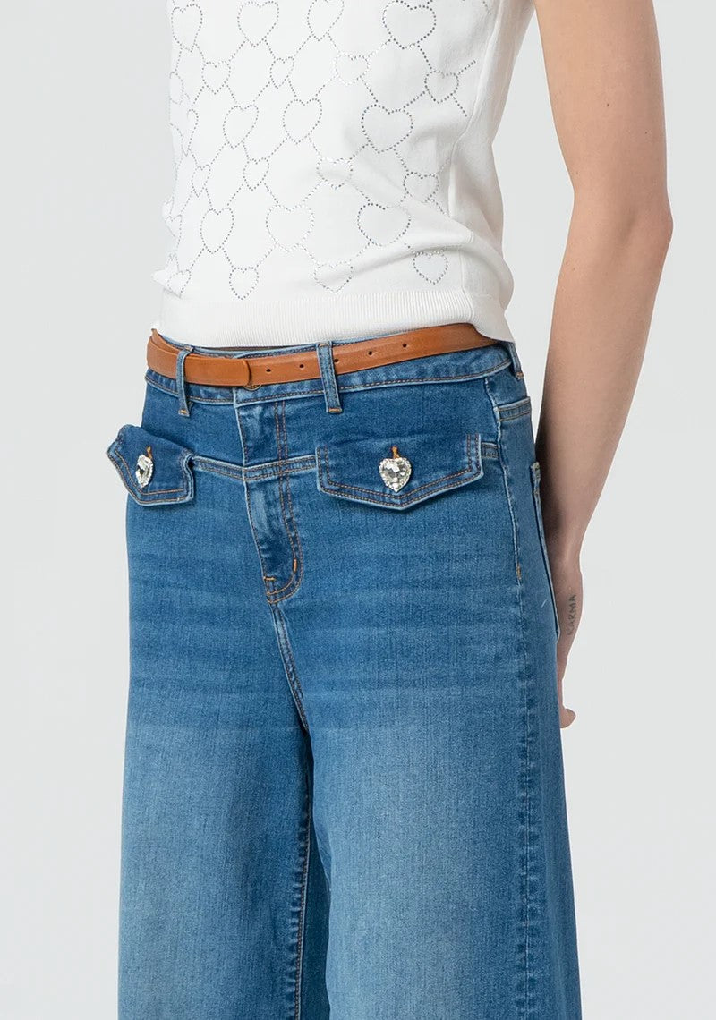 Fracomina Jeans Con cintura e bottone gioiello FR25SV3013D46002 258 Fracomina Preview 