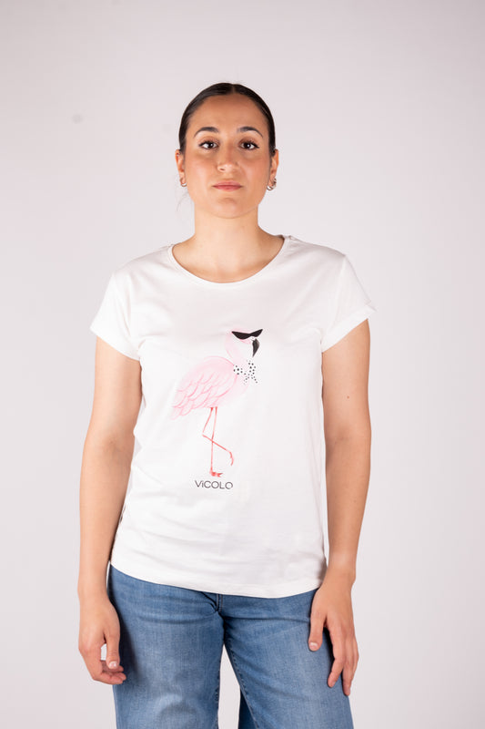 Vicolo T-Shirt Fenicottero RD1081 01 Vicolo 