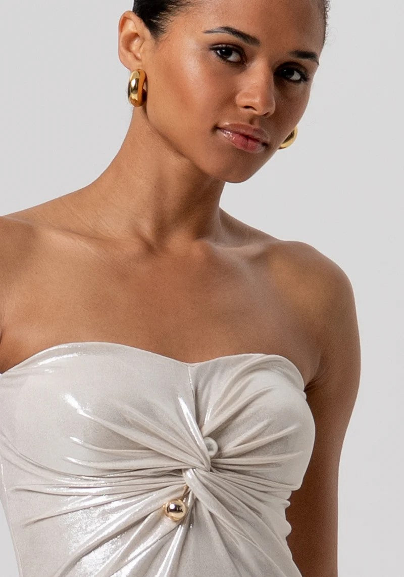 FRACOMINA ABITO LUNGO SLIM SPALLE NUDE IN JERSEY SPALMATO FQ26SD3004W798Y7 150 Fracomina Gold 