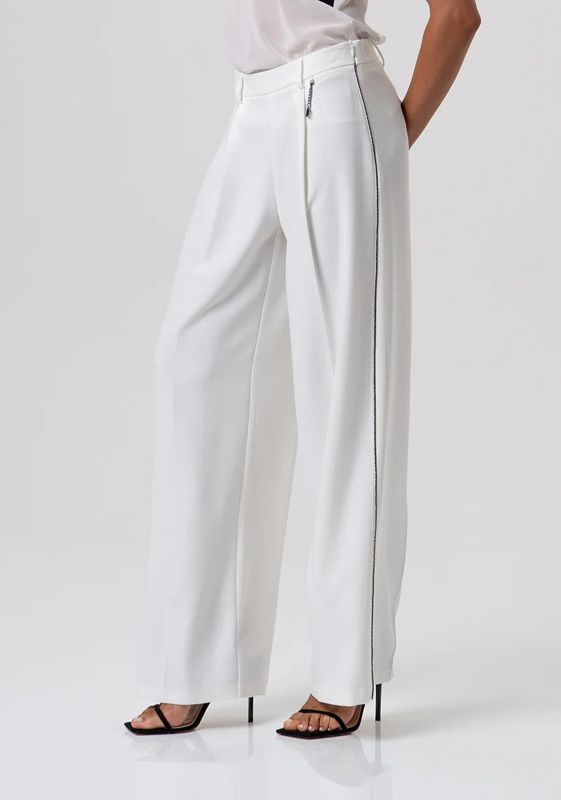 FRACOMINA PANTALONE A PALAZZO CON PIPING LATERALE SULLE GAMBE FQ26SV3001W47601 278 Fracomina Gold 