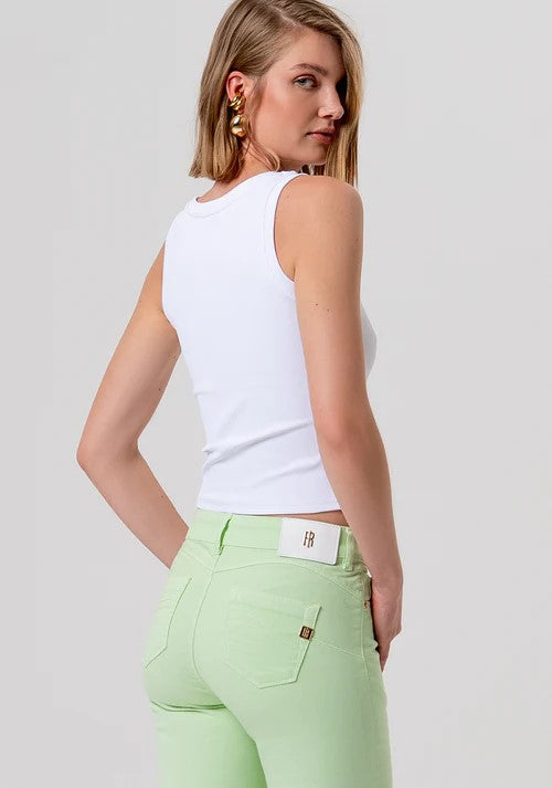 FRACOMINA A COSTINE CROPPED CON MONOGRAMMA IN CRISTALLI FP26ST2003J42701 278 Fracomina Jeans 
