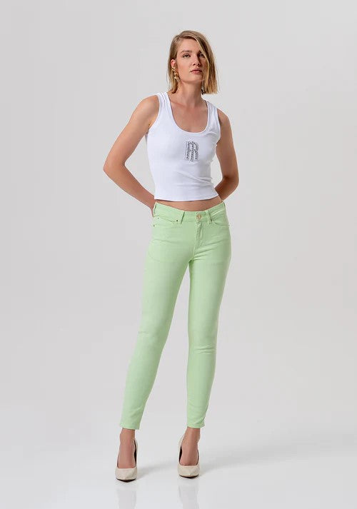 FRACOMINA A COSTINE CROPPED CON MONOGRAMMA IN CRISTALLI FP26ST2003J42701 278 Fracomina Jeans 