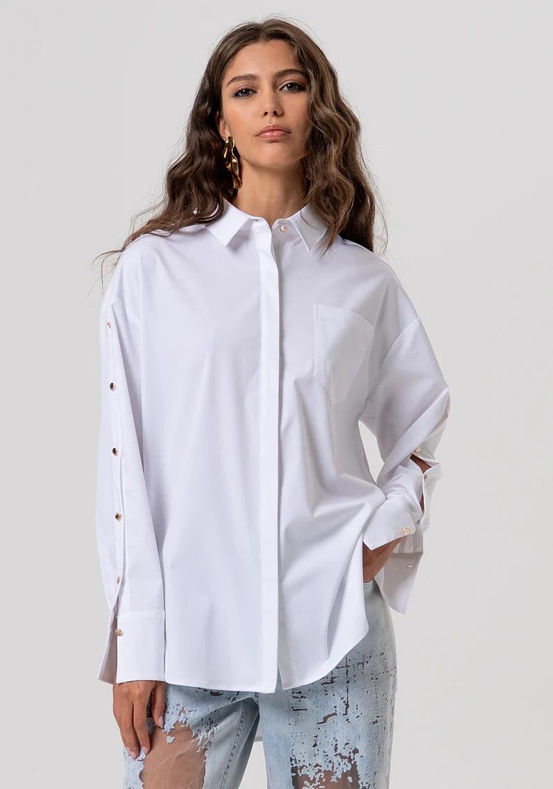 FRACOMINA CAMICIA OVER MANICHE CON DETTAGLIO MANICHE CON BOTTONI FP26ST6005W83301 278 Fracomina Jeans 