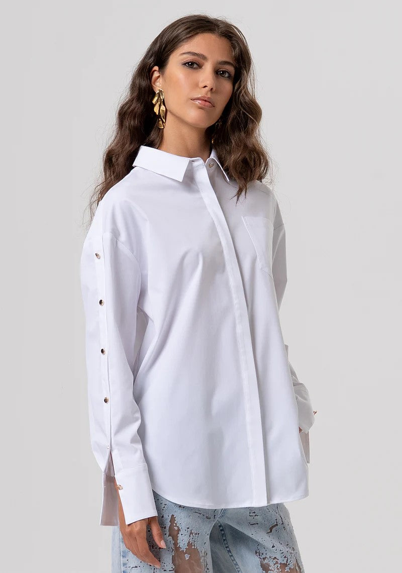 FRACOMINA CAMICIA OVER MANICHE CON DETTAGLIO MANICHE CON BOTTONI FP26ST6005W83301 278 Fracomina Jeans 