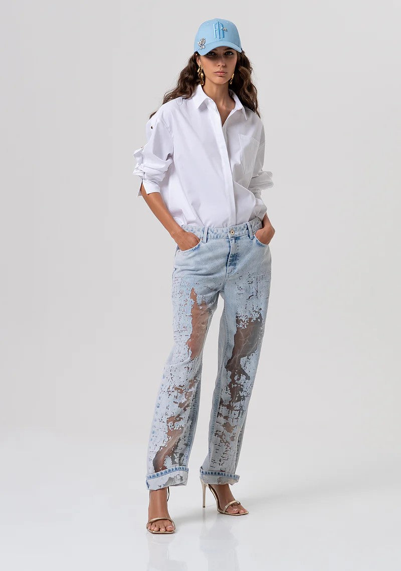 FRACOMINA CAMICIA OVER MANICHE CON DETTAGLIO MANICHE CON BOTTONI FP26ST6005W83301 278 Fracomina Jeans 