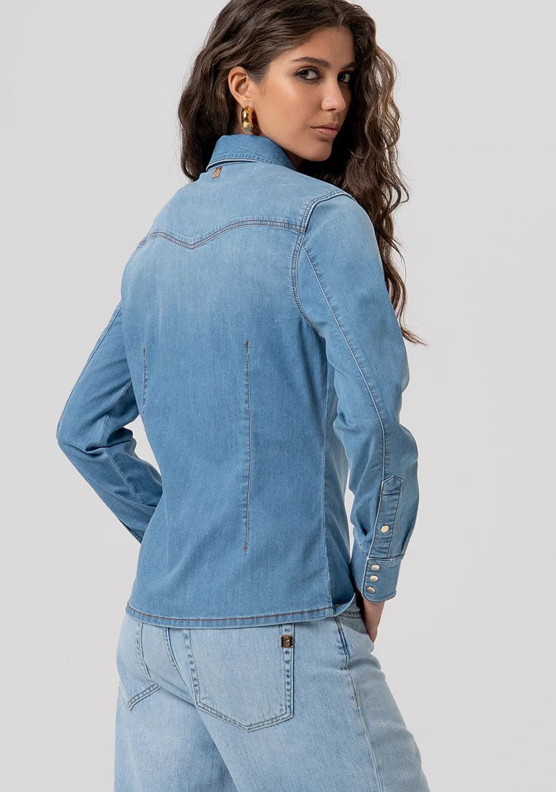 FRACOMINA CAMICIA BASIC  IN DENIM LAVAGGIO BLEACHED FP26ST6030D47202 258 Fracomina Jeans 