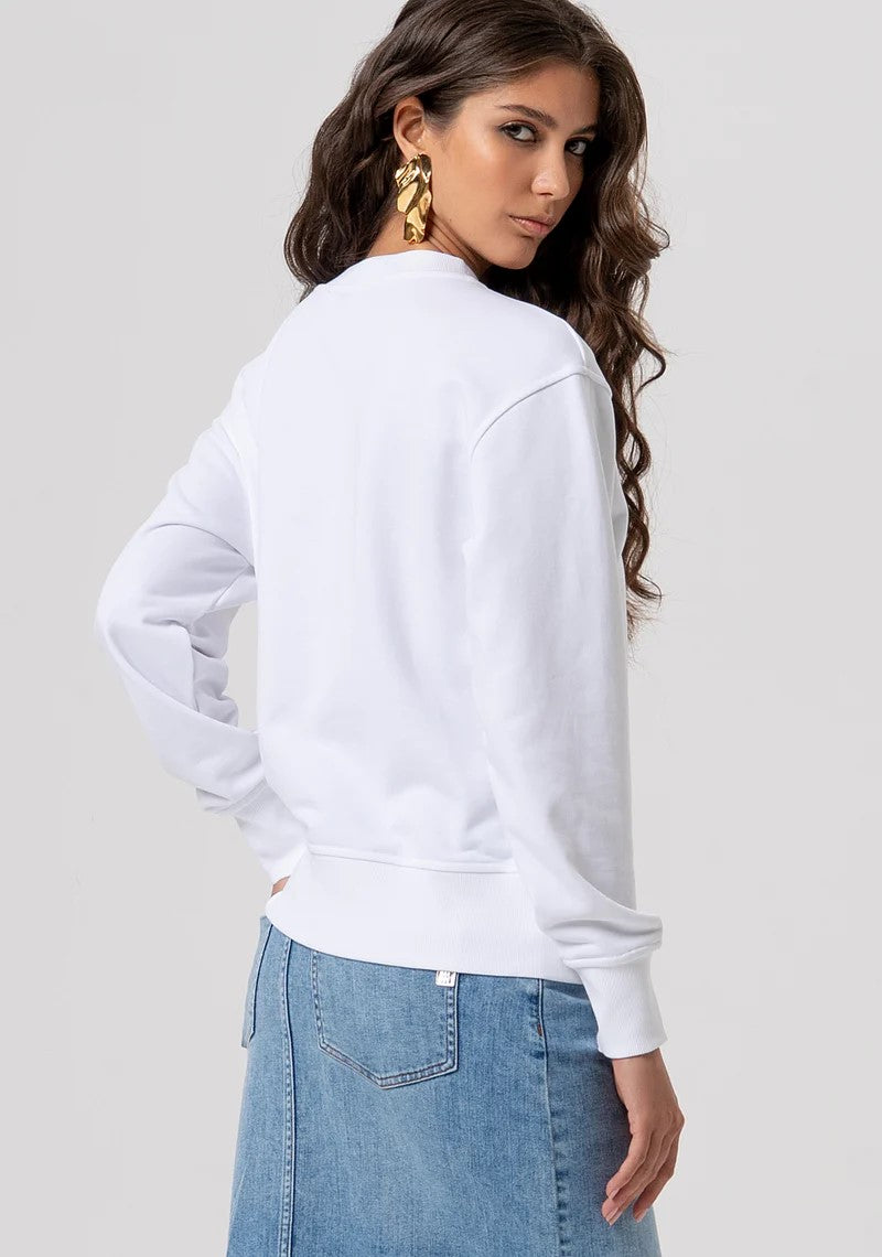 FRACOMINA FELPA BASIC CON LOGO CON STRASS FP26ST9007F40901 278 Fracomina Jeans 