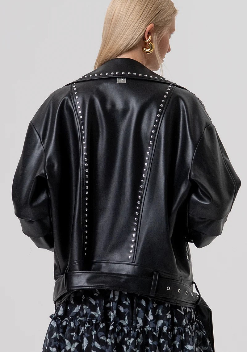 FRACOMINA BIKER IN ECO-PELLE CON BORCHIE FR26SC1001P411D9 053 Fracomina Preview 