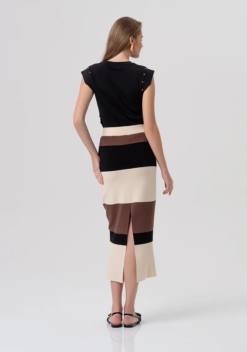 FRACOMINA GONNA MIDI IN MAGLIA A RIGHE FR26SG4004K418N8 210 Fracomina Preview 