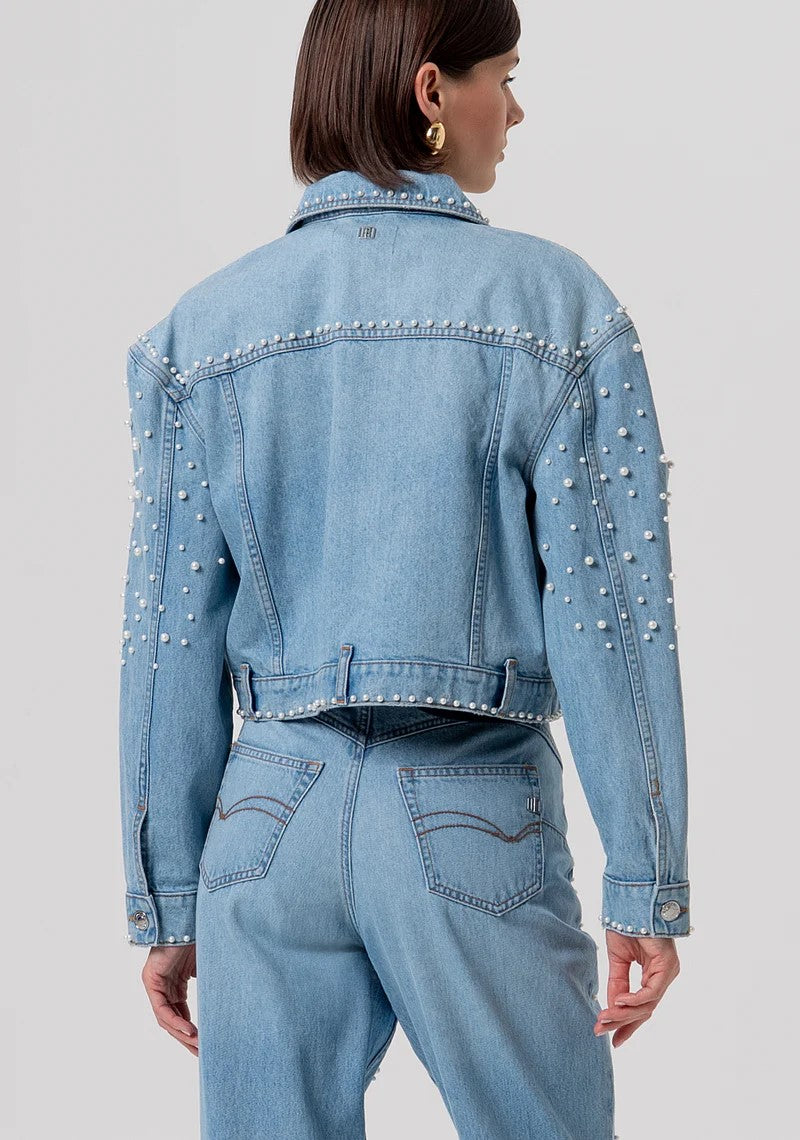 FRACOMINA GIUBBOTTO IN DENIM CON PERLE FR26SJ4004D47103 062 Fracomina Preview 
