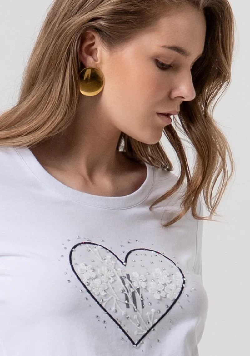 FRACOMINA T-SHIRT SLIM CON LOGO E RICAMI FR26ST3002J401N5 278 Fracomina Preview 