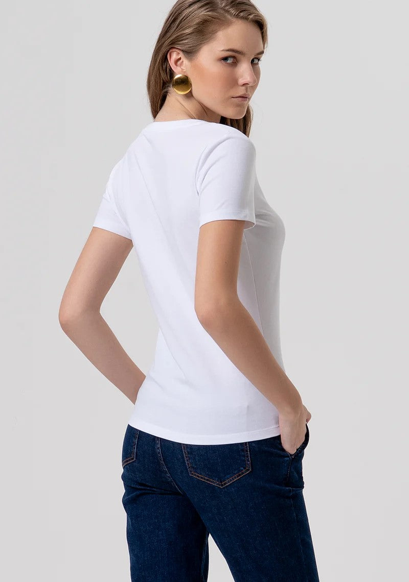 FRACOMINA T-SHIRT SLIM CON LOGO E RICAMI FR26ST3002J401N5 278 Fracomina Preview 