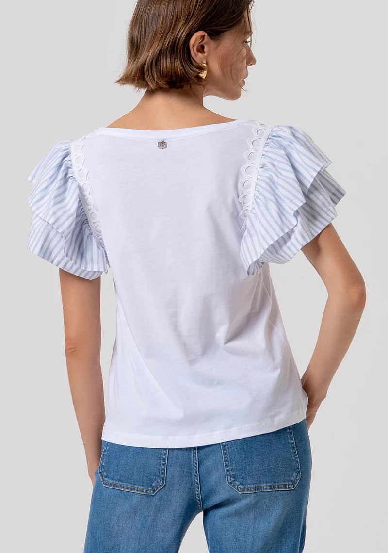FRACOMINA T-SHIRT CON MANICA ROUCHES FANTASIA RIGHE FR26ST3036J40001 I24 Fracomina Preview 
