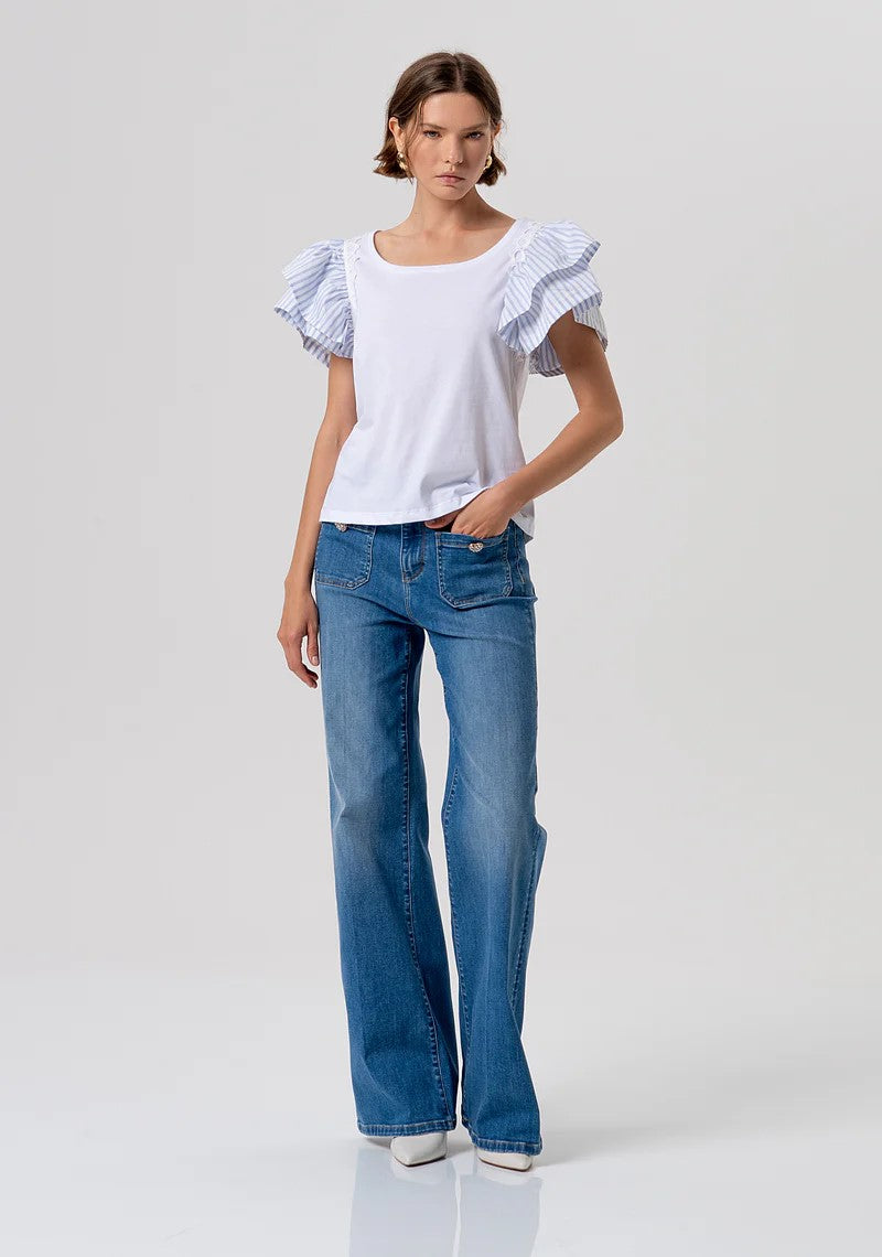 FRACOMINA T-SHIRT CON MANICA ROUCHES FANTASIA RIGHE FR26ST3036J40001 I24 Fracomina Preview 