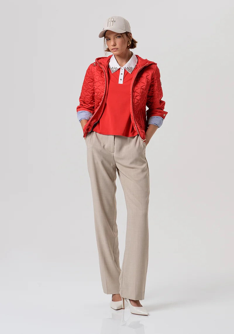 FRACOMINA POLO CROPPED CON APPLICAZIONE PIETRE SUL COLLETTO FR26ST3038J40801 M33 Fracomina Preview 