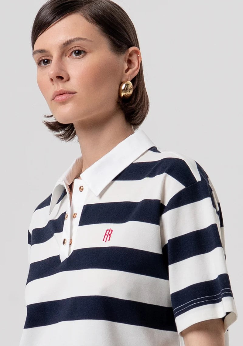 FRACOMINA POLO CROPPED RIGATA CON PUNTI LUMINOSI FR26ST3044J491V9 957 Fracomina Preview 