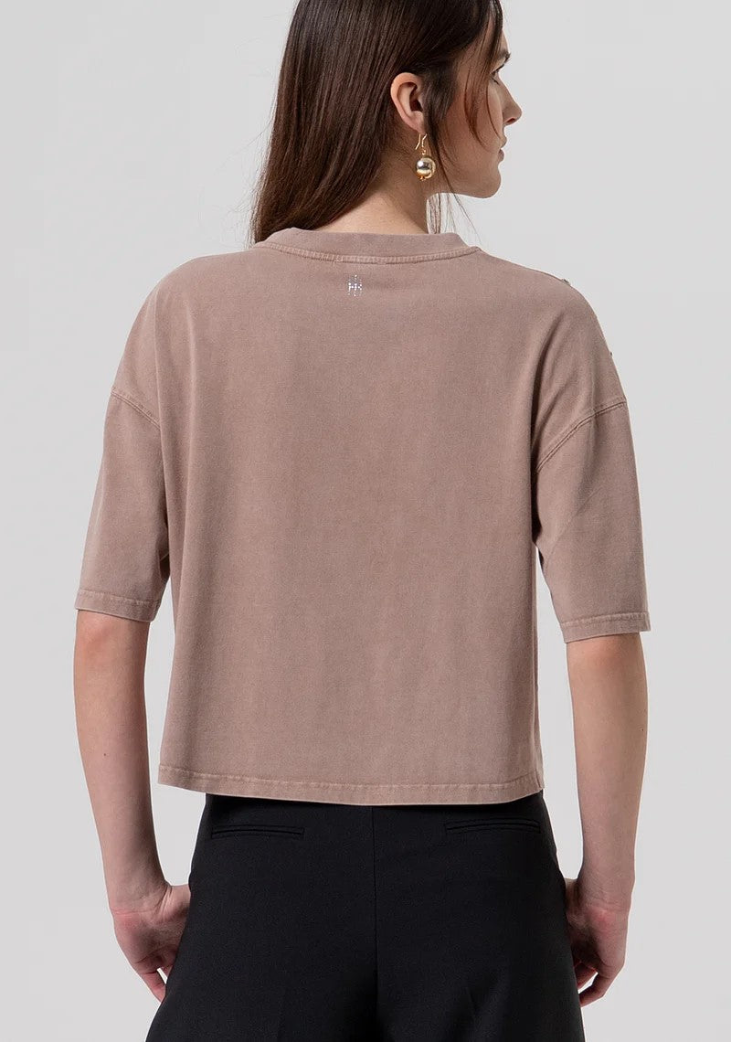 FRACOMINA T-SHIRT OVER APPPLICAZIONI PERLE E PUNTI LUMINOSI FR26ST3049J40001 M31 Fracomina Preview 