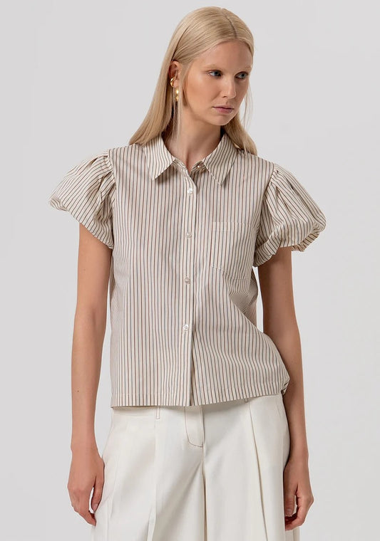 FRACOMINA CAMICIA RIGATA MANICA CORTA  A SBUFFO FR26ST6009W513N8 508 Fracomina Preview 